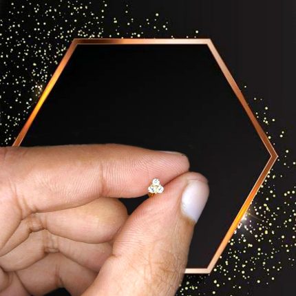 Hallmarked 3 Stone Nosepin 5ct (Small Size)
