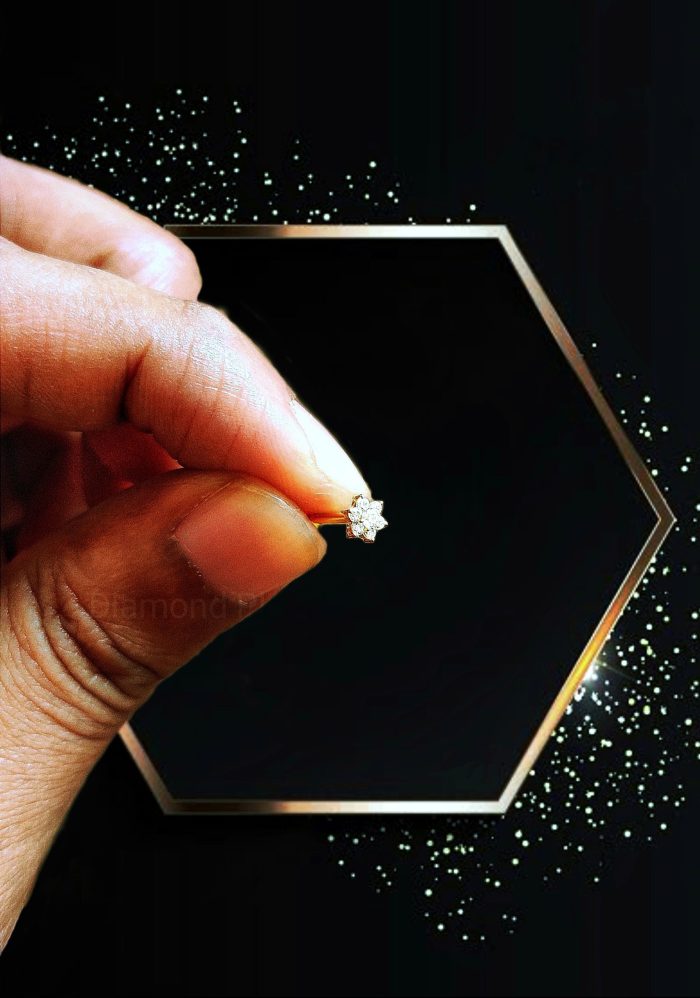 7 Stone Medium Size Nosepin 8ct - Image 2