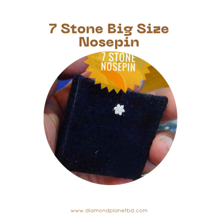 Hallmarked 7 Stone Nosepin 15ct (Big Size)