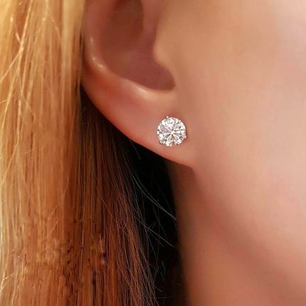 1 Stone Earpin 15ct (Big Size-1 Pair)