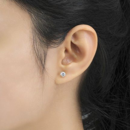 1 Stone Earpin 5ct (Medium Size-1 Pair)