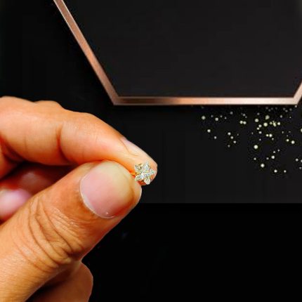 Star Shape 1 Stone Nosepin (Medium Size)